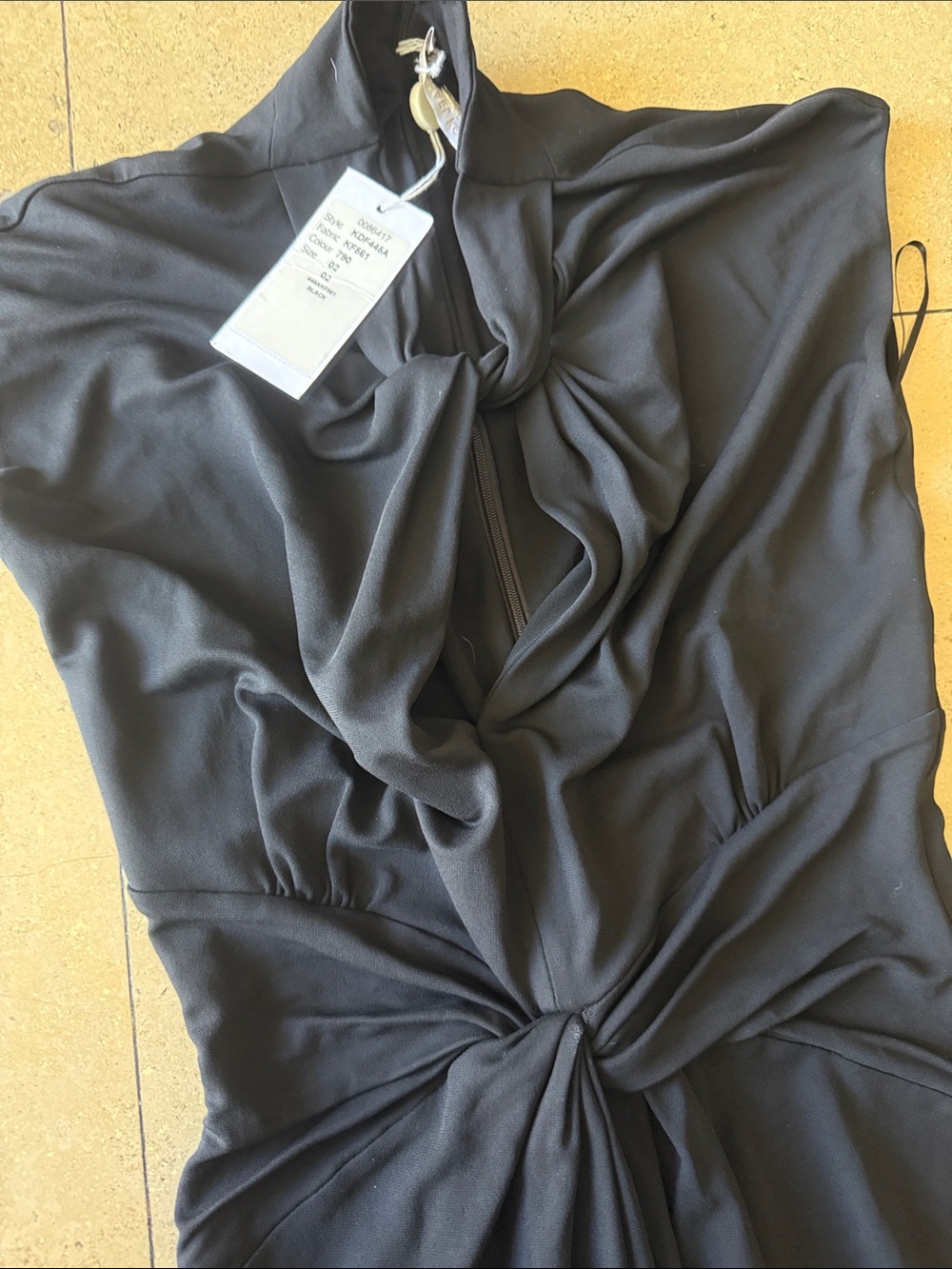 Michael Kors Collection Black Strapless Twist-Front Maxi Gown